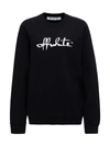 Off-white Felpa Girocollo Script 21 Regular In Black