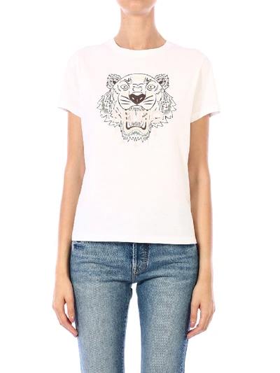 Kenzo White T-shirt 'tiger' Embroidered
