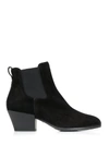 Hogan Mid Heel Ankle Boots In Black