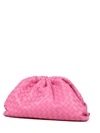 Bottega Veneta The Pouch Medium Intrecciato Leather Clutch In Pink