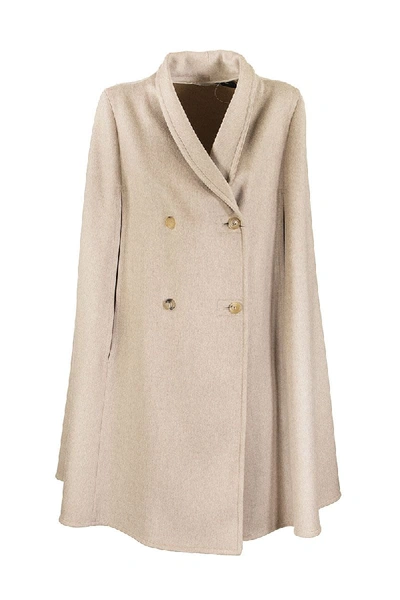 Max Mara Maxmara Tione Cashmere Cape In Beige