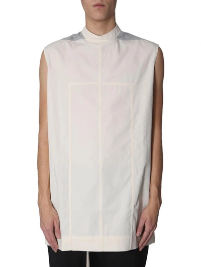 Rick Owens Drkshdw Top With Laminated Insert In Silver