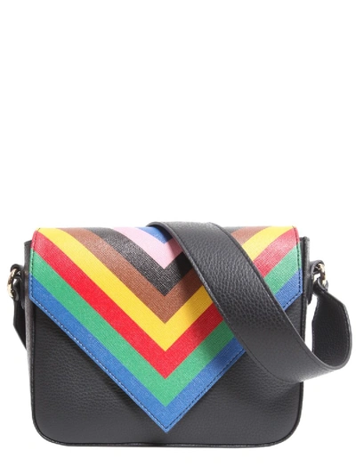 Sara Battaglia Tripe Crossbody Bag In Black