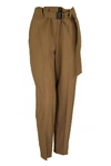 BRUNELLO CUCINELLI BRUNELLO CUCINELLI TROPICAL LUXURY WOOL BOY FIT CIGARETTE TROUSERS WITH PRECIOUS D-RING BELT