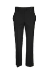 BRUNELLO CUCINELLI BRUNELLO CUCINELLI TROPICAL LUXURY WOOL HIGH-WAIST CIGARETTE TROUSERS WITH SHINY LOOP