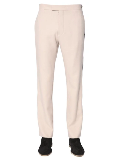 Maison Margiela Trousers With Contrasting Band In Beige