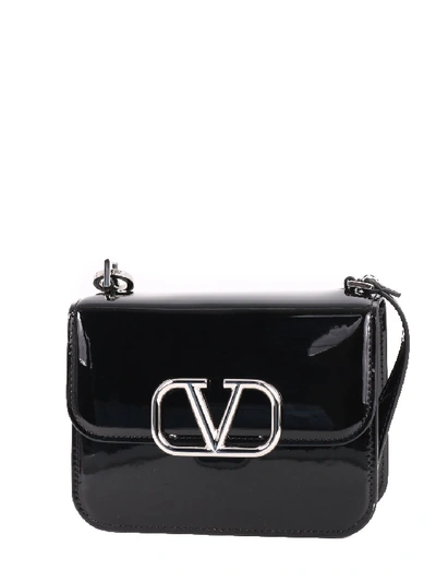 Valentino Garavani V Logo Shoulder Bag In Black