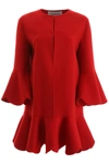 Valentino Ruffled Sleeve Cape In Rosso