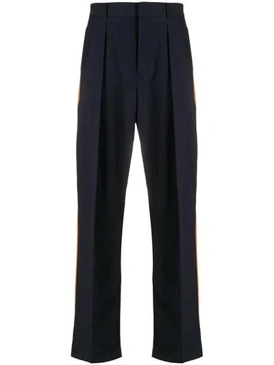 Valentino Trousers Black In Blue