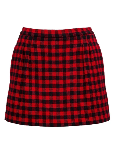 Red Valentino Vichy Pattern Pants-skirt In Red And Black