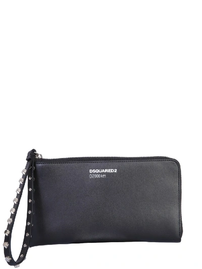 Dsquared2 Wallet Clutch With Logo In Black
