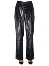 Balmain Shimmering Palazzo Trousers In Black