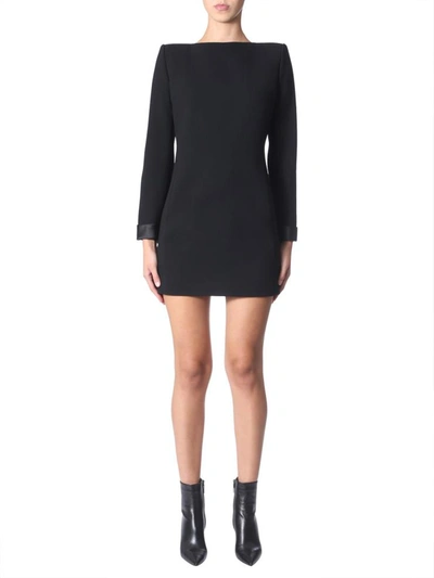 Saint Laurent Wool Dress In Black