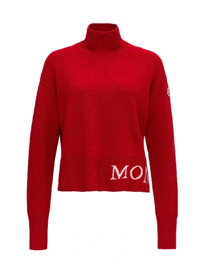 Moncler Wool Turtleneck In Red