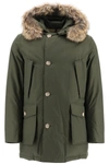 Woolrich Arctic Parka With Fur Trimmed Hood In Dark Green