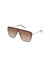 Saint Laurent Mask Shield Mirrored Sunglasses In Brown