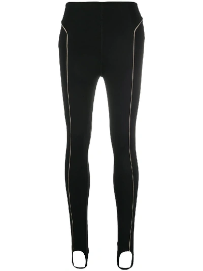 Esteban Cortazar Contrast Piping Stirrup Leggings In Black