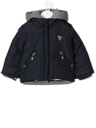 Lapin House Babies' Two-tone Padded Jacket In Blue