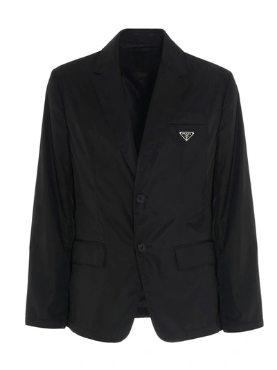 Prada Single Breasted Blazer In Blue