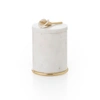 Michael Aram Calla Lily Round Marble, Natural Brass & White Enamel Container