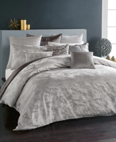 Donna Karan Collection Luna Full/queen Duvet Bedding In Platinum
