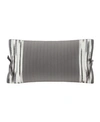 Natori N  Hanae Embroidered Decorative Pillow, 12" X 20" In Grey