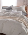 Dkny Pure Comfy Cotton Twin Duvet Cover Bedding In Platinum Stripe