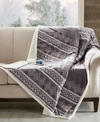WOOLRICH ANDERSON ELECTRIC REVERSIBLE FAUX-FUR TO BERBER THROW, 70" X 60"
