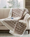Woolrich Anderson Reversible Printed Oversized Faux-fur To Berber Electric Throw Bedding In Natural