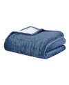 Woolrich Electric Reversible Plush To Berber Throw, 60'' X 70'' In Sapphire Blue