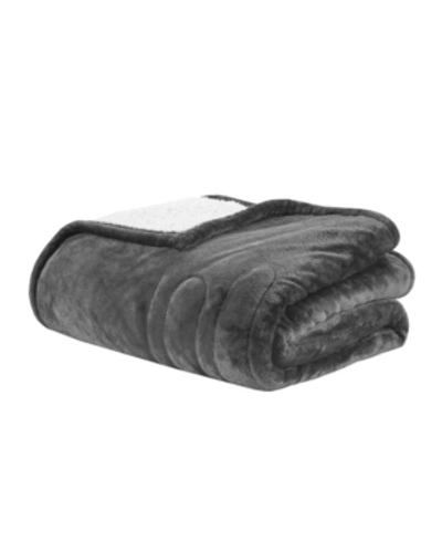 Woolrich Electric Reversible Plush To Berber Throw, 60'' X 70'' In Grey