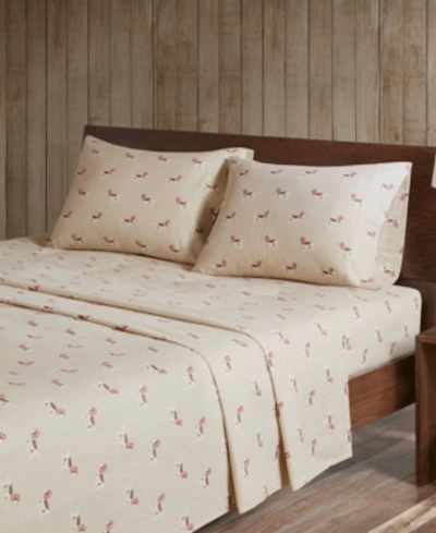 Woolrich Flannel 4-piece King Sheet Set In Tan/beige