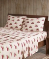 Woolrich Cotton Flannel 4-piece California King Sheet Set Bedding In Tan Cars