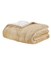 Woolrich Electric Reversible Plush To Berber Throw, 60'' X 70'' In Tan