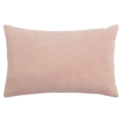 French Connection Liam Velvet "16 X 24" Decorative Throw Pillows Bedding In Blush