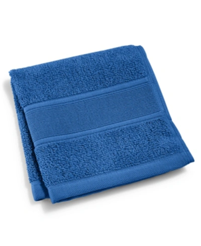 Lauren Ralph Lauren Sanders Solid Antimicrobial Cotton Washcloth, 13" X 13" In Maritime Blue