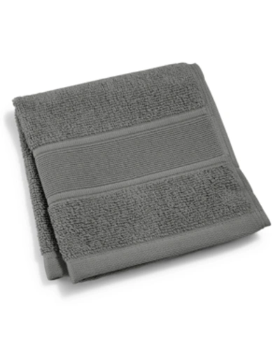 Lauren Ralph Lauren Sanders Solid Antimicrobial Cotton Washcloth, 13" X 13" In True Charcoal