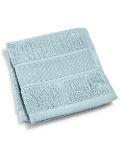 Lauren Ralph Lauren Sanders Solid Antimicrobial Cotton Washcloth, 13" X 13" In Lagoon Blue
