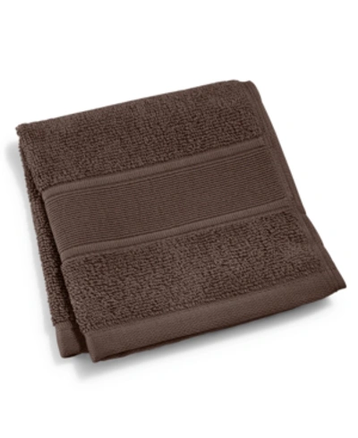 Lauren Ralph Lauren Sanders Solid Antimicrobial Cotton Washcloth, 13" X 13" In Dark Chocolate