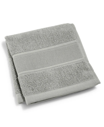 Lauren Ralph Lauren Sanders Solid Antimicrobial Cotton Washcloth, 13" X 13" In Pewter Grey