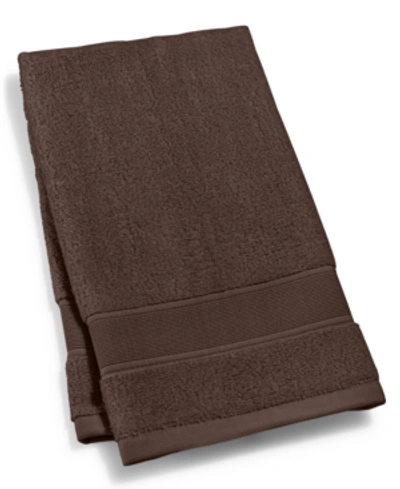 Lauren Ralph Lauren Sanders Solid Antimicrobial Cotton Hand Towel, 16" X 30" In Dark Chocolate
