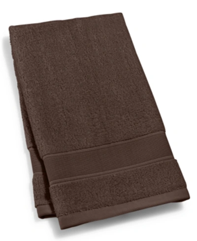 Ralph Lauren Sanders Solid Antimicrobial Cotton Hand Towel, 16" X 30" In Dark Chocolate