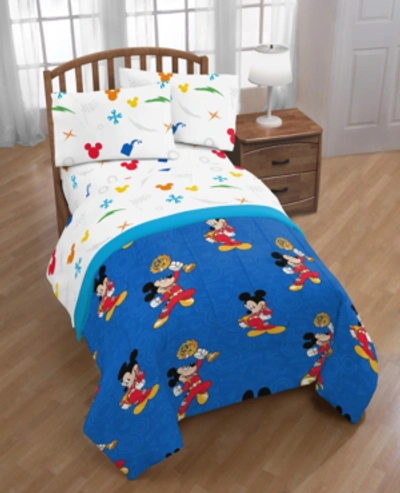 Disney Junior Mickey Mouse Roadster Racer Trophy Reversible Twin Comforter Bedding In Blue