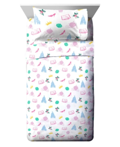 Disney Princess Sassy 4 Piece Full Sheet Set Bedding In White