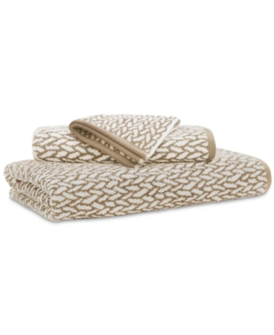 Ralph Lauren Sanders Basketweave Antimicrobial Bath Towel, 30" X 56" In Tan