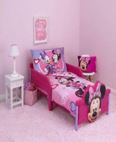 Disney Minnie Mouse 4-piece Toddler Bedding Set Bedding In Pink