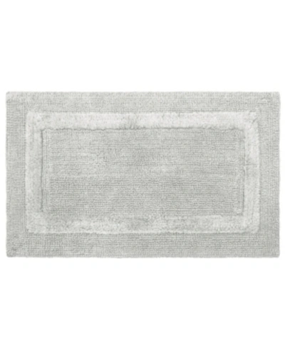 French Connection Stonewash Cotton 20" X 34" Bath Rug In Medium Blue