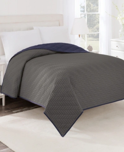 Westpoint Home Martex Reversible Full/queen Coverlet In Graphite