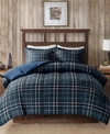Woolrich Flint King 3 Piece Cozyspun Down Alternative Comforter Mini Set In Navy