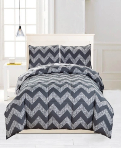 Kensie Wyatt Reversible 3-pc. Full/queen Comforter Set Bedding In Grey